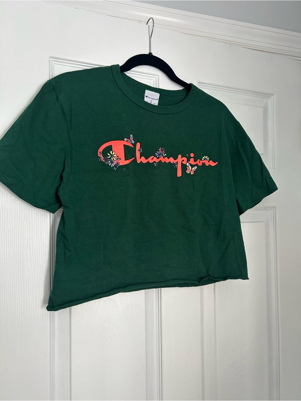 Cropped Dark Green Champion Tshirt
